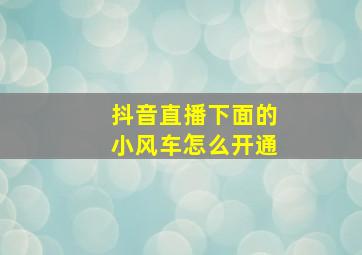 抖音直播下面的小风车怎么开通