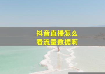 抖音直播怎么看流量数据啊