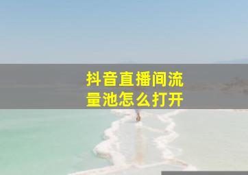 抖音直播间流量池怎么打开