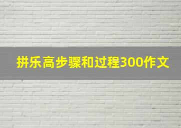 拼乐高步骤和过程300作文