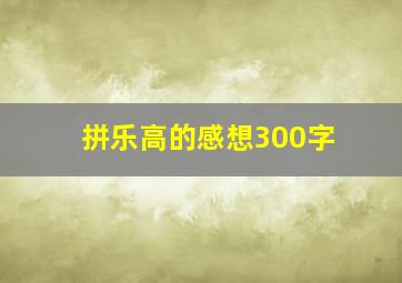 拼乐高的感想300字