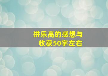 拼乐高的感想与收获50字左右