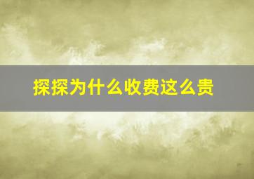 探探为什么收费这么贵