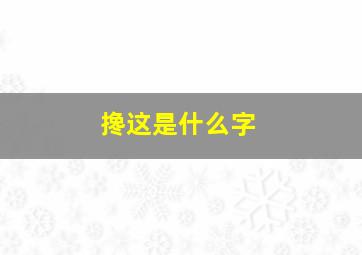 搀这是什么字