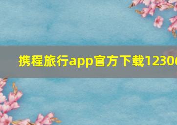 携程旅行app官方下载12306