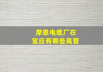 摩恩电缆厂在宝应有哪些高管