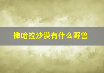 撒哈拉沙漠有什么野兽