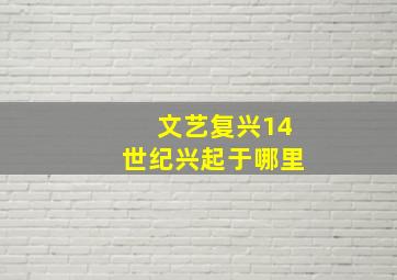 文艺复兴14世纪兴起于哪里