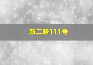 新二路111号