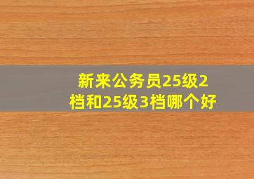 新来公务员25级2档和25级3档哪个好