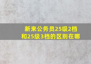 新来公务员25级2档和25级3档的区别在哪