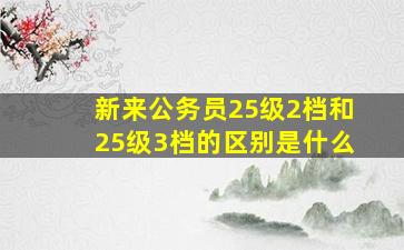 新来公务员25级2档和25级3档的区别是什么