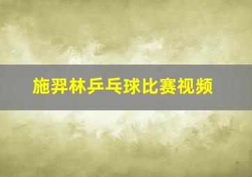 施羿林乒乓球比赛视频