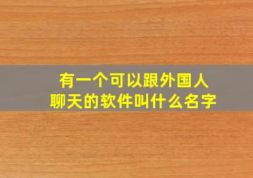 有一个可以跟外国人聊天的软件叫什么名字