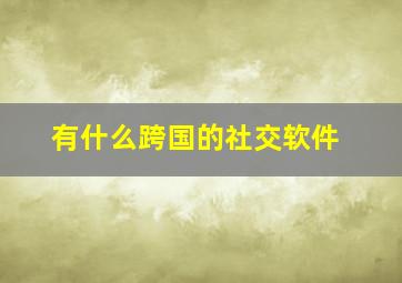 有什么跨国的社交软件