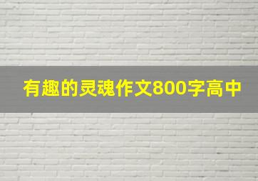 有趣的灵魂作文800字高中