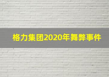 格力集团2020年舞弊事件