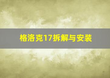 格洛克17拆解与安装