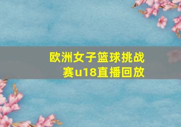 欧洲女子篮球挑战赛u18直播回放