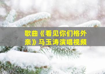 歌曲《看见你们格外亲》马玉涛演唱视频