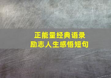 正能量经典语录励志人生感悟短句