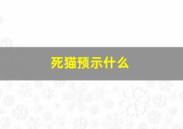 死猫预示什么