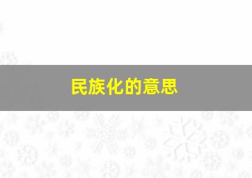 民族化的意思