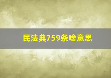 民法典759条啥意思