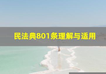 民法典801条理解与适用