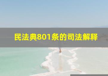 民法典801条的司法解释