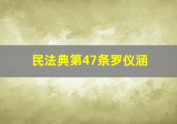 民法典第47条罗仪涵