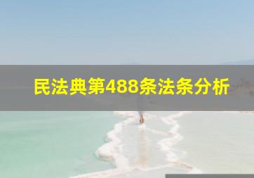 民法典第488条法条分析