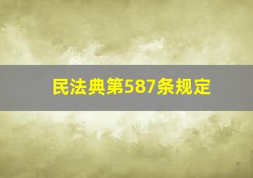 民法典第587条规定