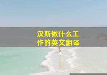 汉斯做什么工作的英文翻译