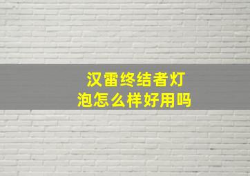 汉雷终结者灯泡怎么样好用吗