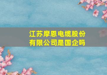 江苏摩恩电缆股份有限公司是国企吗