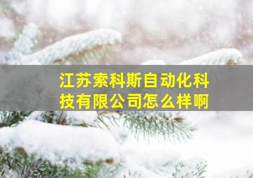 江苏索科斯自动化科技有限公司怎么样啊