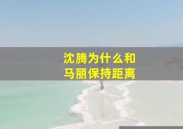 沈腾为什么和马丽保持距离