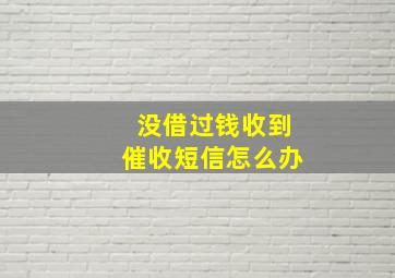 没借过钱收到催收短信怎么办