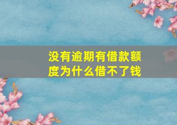 没有逾期有借款额度为什么借不了钱