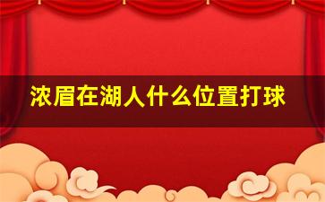 浓眉在湖人什么位置打球