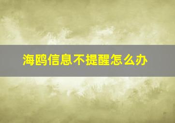 海鸥信息不提醒怎么办