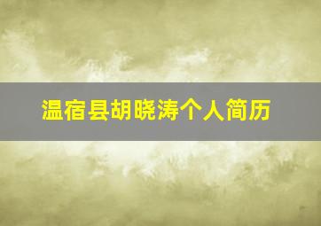 温宿县胡晓涛个人简历