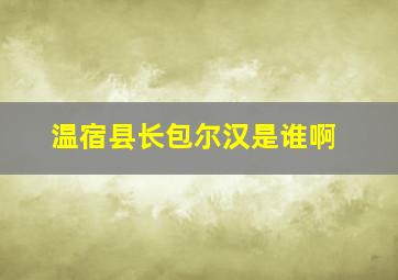 温宿县长包尔汉是谁啊