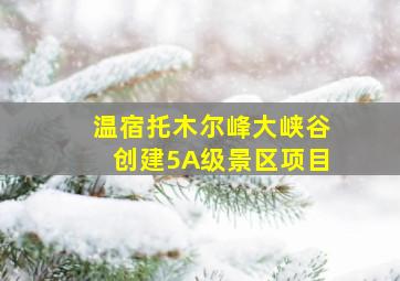 温宿托木尔峰大峡谷创建5A级景区项目