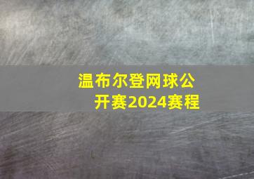 温布尔登网球公开赛2024赛程