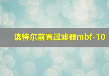 滨特尔前置过滤器mbf-10