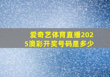 爱奇艺体育直播2025澳彩开奖号码是多少