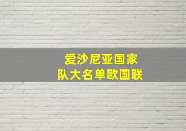 爱沙尼亚国家队大名单欧国联