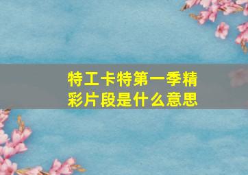 特工卡特第一季精彩片段是什么意思